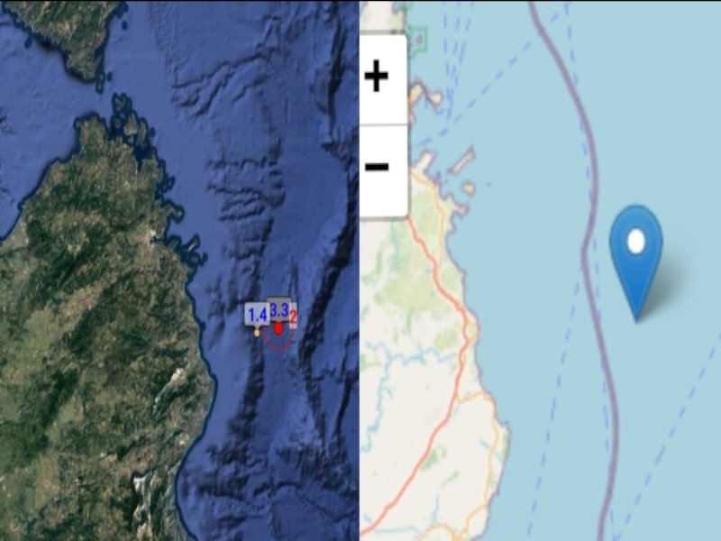 La terra trema al largo del nord Sardegna, i sismografi hanno registrato due mini terremoti