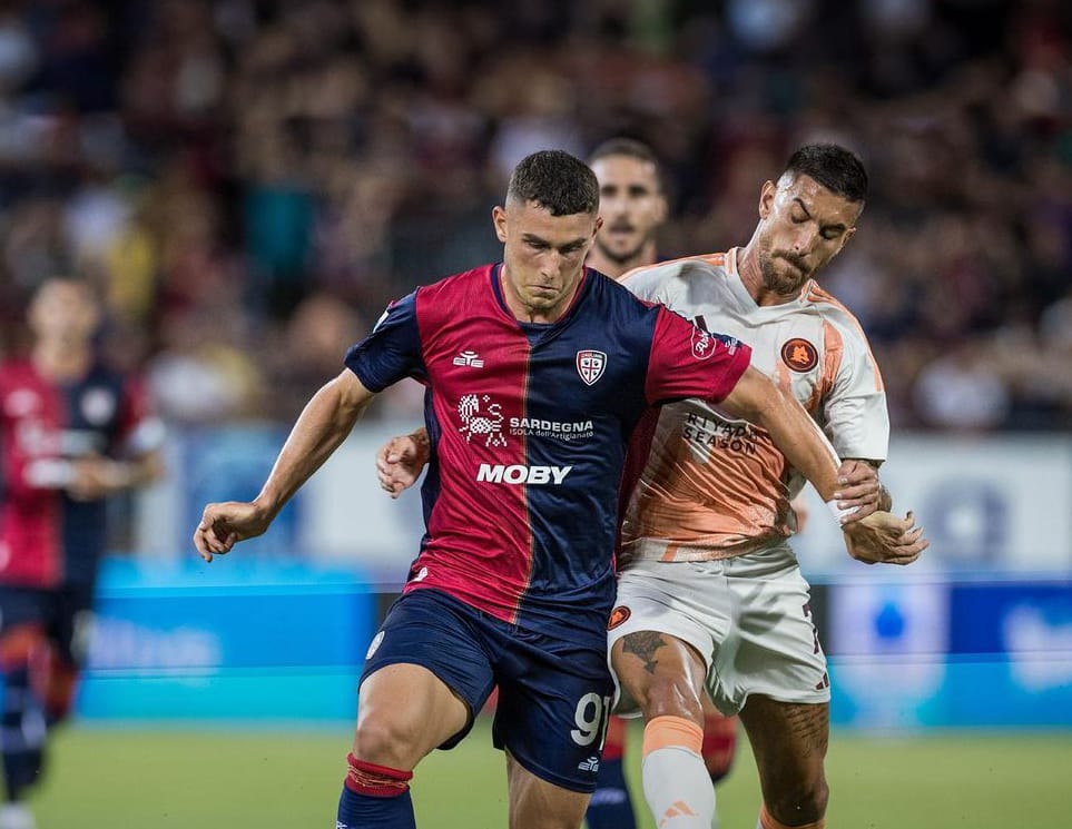 Cagliari-Roma 0-0, che grinta i rossoblù con Nicola: la traversa di Marin fa tremare De Rossi