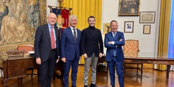 Cagliari, Zedda incontra il ministro Abodi a Palazzo civico: esposto il progetto del nuovo stadio e del palazzetto dello Sport