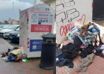 Cagliari, slalom tra i rifiuti in via Basilicata: il marciapiede della vergogna è ostaggio dell’inciviltà