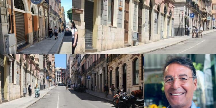 Serrande abbassate in via Sassari: la strada chiusa al traffico diventa un deserto