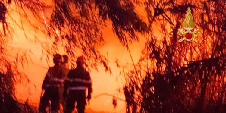Barumini, Furtei, Guasila e Segariu combattono contro le fiamme: decine di ettari in fumo, arriva anche il Canadair