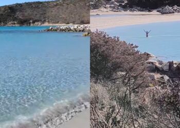 Bagno fuori stagione a Punta Molentis: impossibile resistere al richiamo dell’acqua