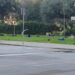 Bufera di vento a Cagliari, ecco che fine fanno i mastelli:  volano tutti nella piazza di Fonsarda