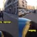 Cagliari, in via Roma in mezzo alla strada tra auto e moto: il video diventa virale