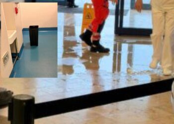Cagliari, disastro totale al Brotzu: piove dentro il pronto soccorso e nei reparti pazienti in corridoio
