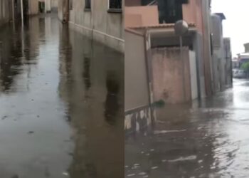 Assemini, 20 minuti di pioggia trasformano le vie del centro storico in torrenti in piena
