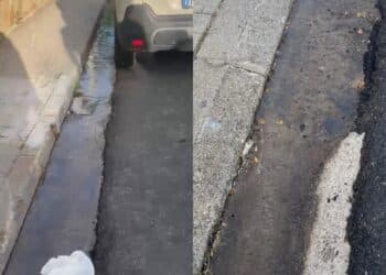 Capoterra, in via Mazzini una fogna a cielo aperto da oltre una settimana