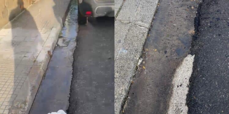 Capoterra, in via Mazzini una fogna a cielo aperto da oltre una settimana
