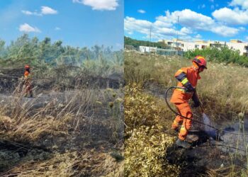 Maracalagonis, un incendio boschivo ha minacciato terreni e cortili di abitazioni