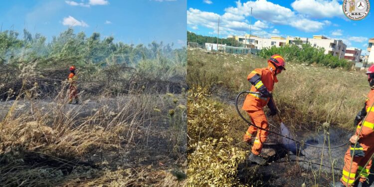 Maracalagonis, un incendio boschivo ha minacciato terreni e cortili di abitazioni