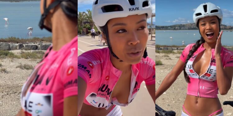 “La prima volta che ho visto i fenicotteri”: la ciclista Putri Cinta innamorata di Cagliari