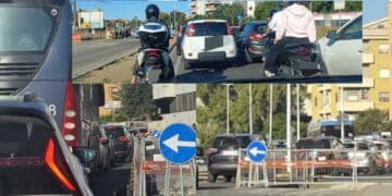 Caos in via Vesalio, tutti in fila per raggiungere Cagliari: concerto di clacson e disagi, bus intrappolati