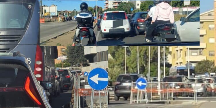 Caos in via Vesalio, tutti in fila per raggiungere Cagliari: concerto di clacson e disagi, bus intrappolati