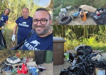 Monserrato, sotto il ponte della metro una discarica a cielo aperto