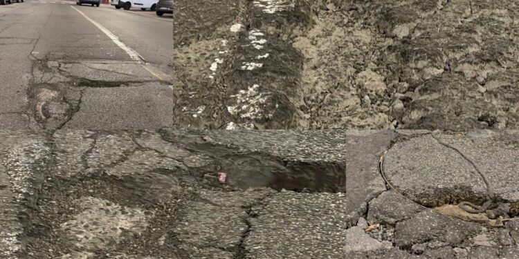 Cagliari, disastro strade: viale Sant’Avendrace sembra bombardata, slalom fra buche e fossi