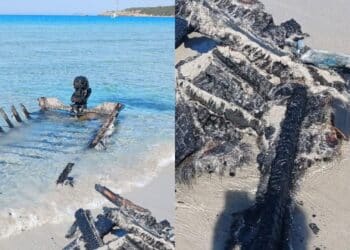 Teulada, barchino arenato a riva e dato alle fiamme: “Pericoloso per bimbi e adulti, sul bagnasciuga è pieno di chiodi”